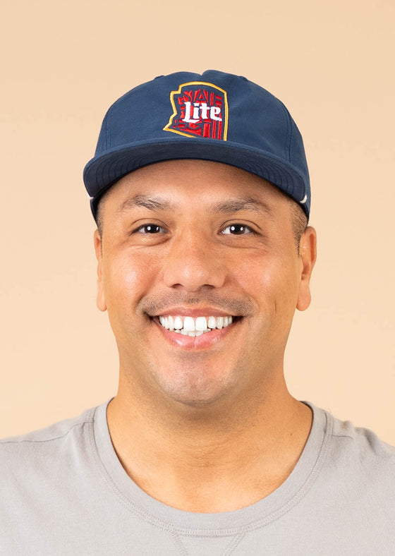 Snapback Rope Hat Miller Lite | Navy & White
