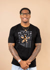 Men’s Crew Neck Copper Flag | Black