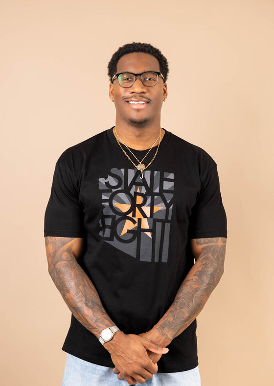 Men’s Crew Neck Copper Flag | Black