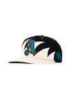 Snapback Hat Almighty Sun Day Snake Tooth | Cream & Black - State Forty Eight