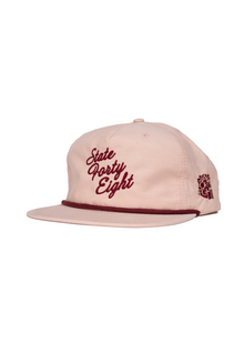  Snapback Hat Summer Script | Pale Peach & Maroon