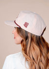 Snapback Hat Summer Script | Pale Peach & Maroon