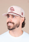 Snapback Hat Summer Script | Pale Peach & Maroon