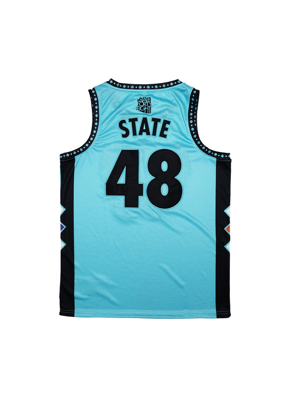 State Forty Eight Basketball Jersey I Black & Teal S
