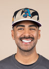 Snapback Hat Almighty Sun Day Snake Tooth | Cream & Black