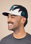 Snapback Hat Almighty Sun Day Snake Tooth | Cream & Black