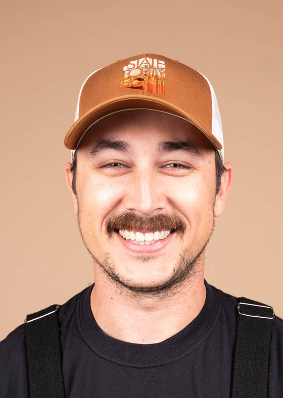 Snapback Trucker Hat What a Deal October | Caramel & Khaki