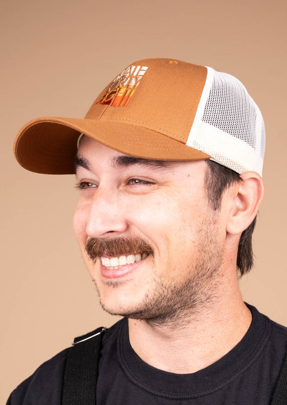 Snapback Trucker Hat What a Deal October | Caramel & Khaki