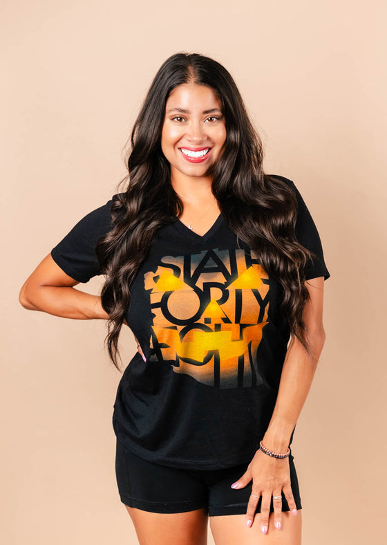 Women's Relaxed V-Neck What a Deal September | Black