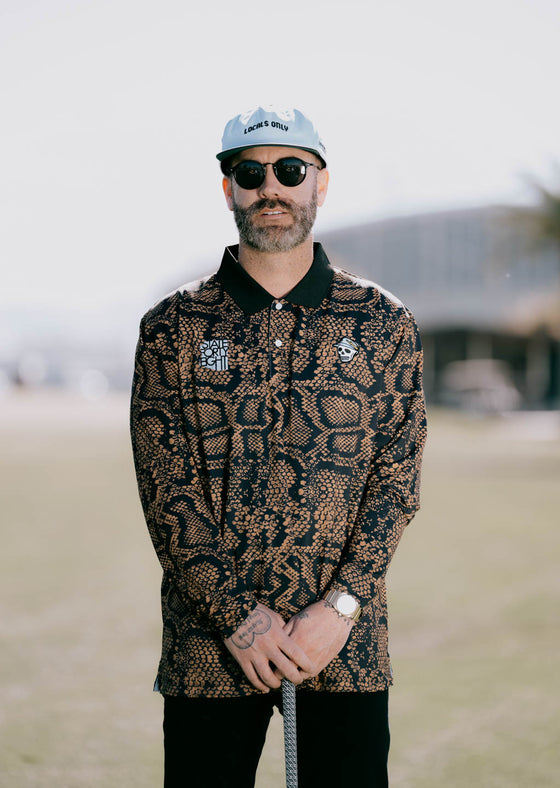 Men’s Long Sleeve Polo “Locals Only” | Rattlesnake