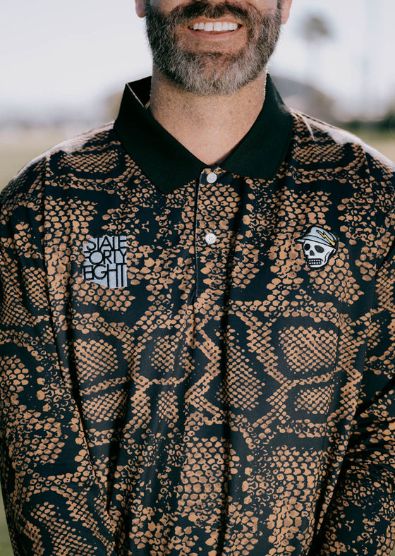 Men’s Long Sleeve Polo “Locals Only” | Rattlesnake