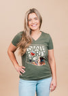 Women's V-Neck WADC April | Military Green - State Forty Eight