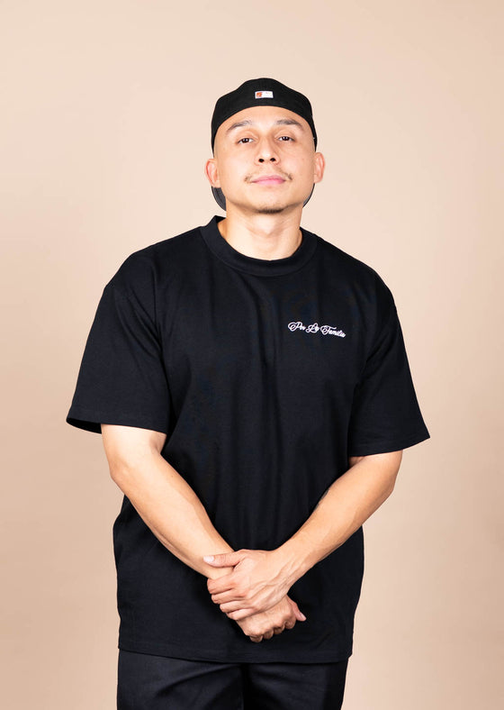 Men’s Heavy Crew Neck Por La Familia | Black 