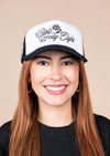 Frame Foam Trucker Hat Por La Familia | White & Black