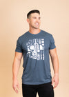 Men's Tri-Blend Crew Neck Fading Saguaro | Indigo - State Forty Eight