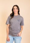 Women's Heavy Stone Wash Crew Neck Where The Sun Shines | Grey Stone - State Forty Eight