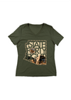 Women's V-Neck WADC April | Military Green - State Forty Eight