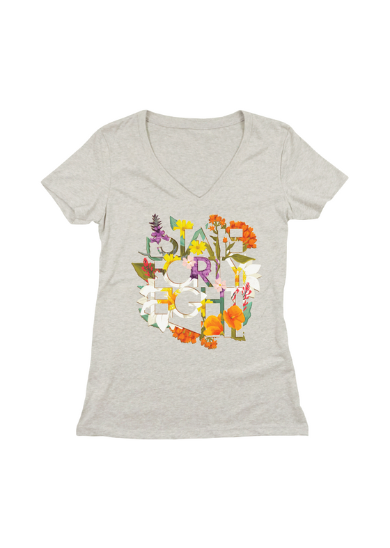 Women's V-Neck Wildflower | Oatmeal Heather