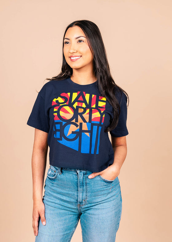 Women's Crop Top SFE Flag | Midnight Navy