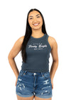 Women's Micro Rib Tank Classic Script | Vintage Navy