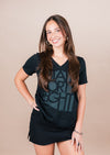 Women's Relaxed V-Neck Classic | Black & Black - State Forty Eight