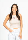Women's Ribbed Tank USA AZ | Bone