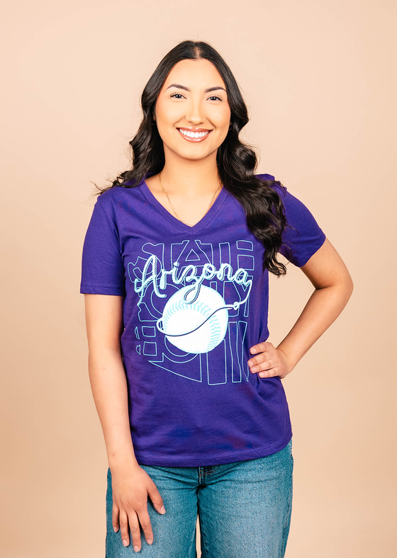 Women's Relaxed V-Neck SFE Bullpen Wrangler | Team Purple