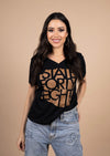 Women's Relaxed V-Neck | Black and Copper