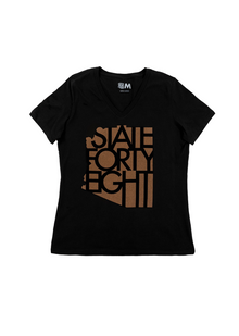  Women's Relaxed V-Neck | Black and Copper