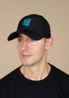 Curved Snapback Classic Black and Teal 01