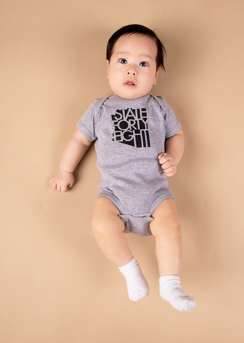 Infant Onesie Classic Grey & Black • State Forty Eight